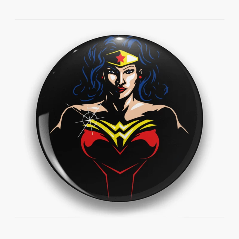 Wonder Woman: Empowering Superhero Illustration Pin
