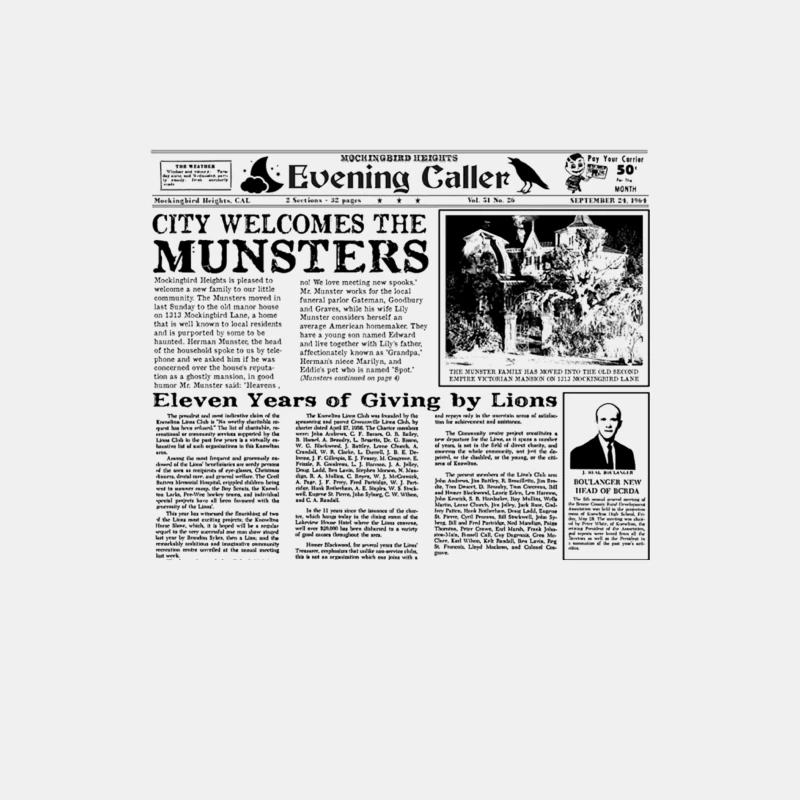 Munsters newspaper Male Tank Top
