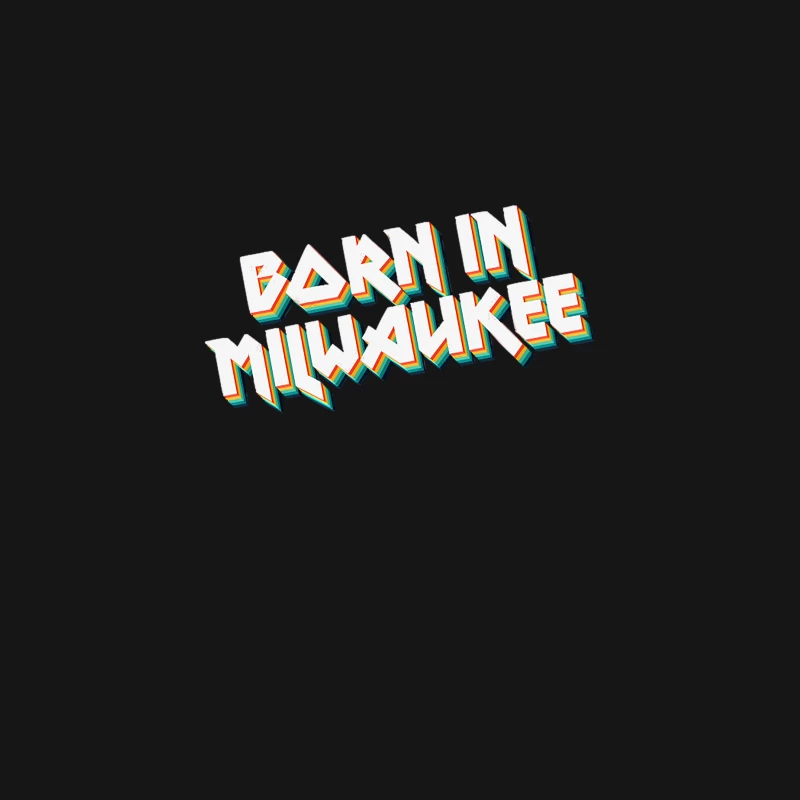Born In Milwaukee - 80_s Metal Style Typographic Design Desk Mat