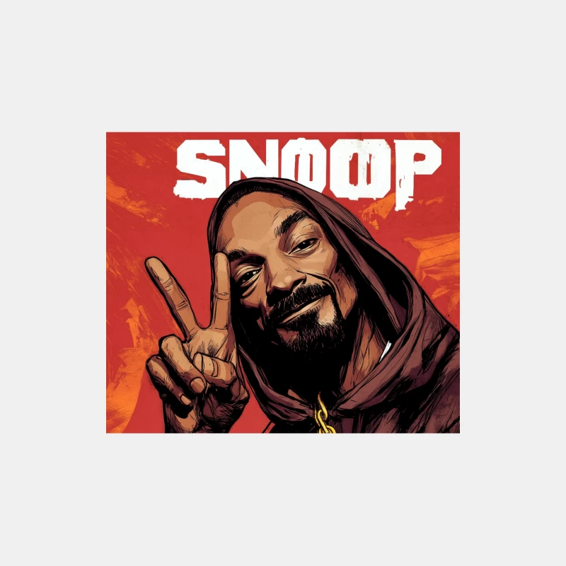 Illustrated Portrait of Hip-Hop Artist Making Peace Sign Male Tank Top