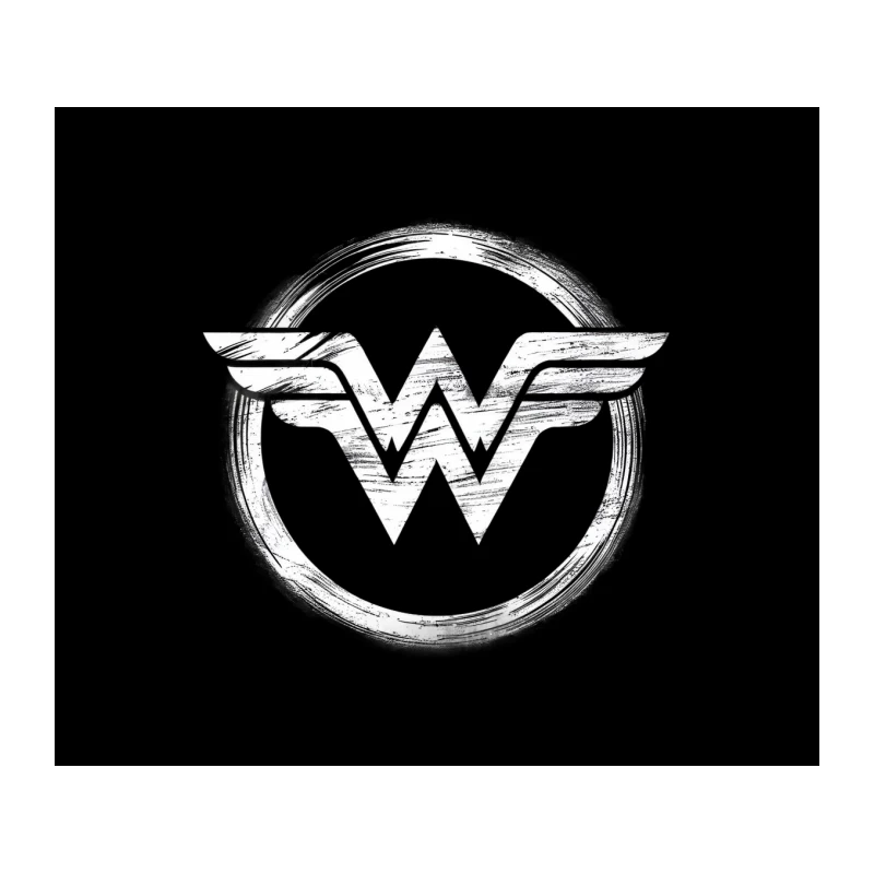Sketched Wonder Woman Logo: Iconic DC Superhero Symbol Tapestry