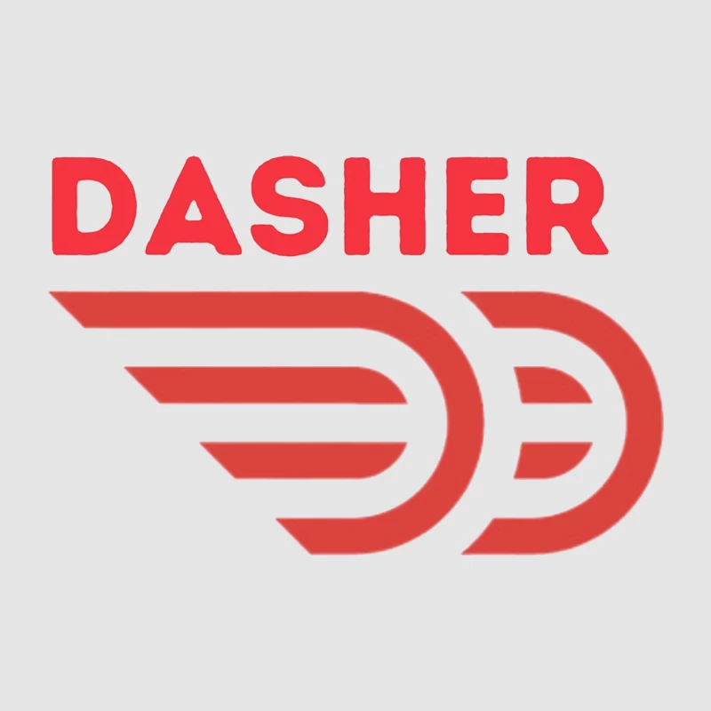 Red Minimalist Dasher Delivery Service Logo Male Pullover Hoodie