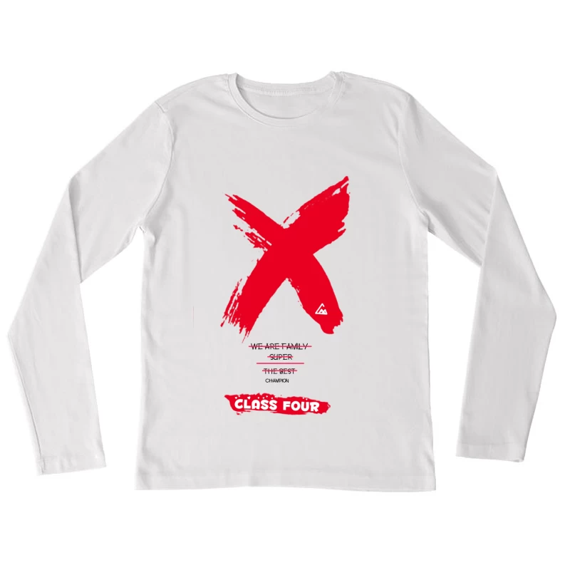 Gefahrensymbol und Warnhinweis, Klasse Vier Damen Langarm T-Shirt