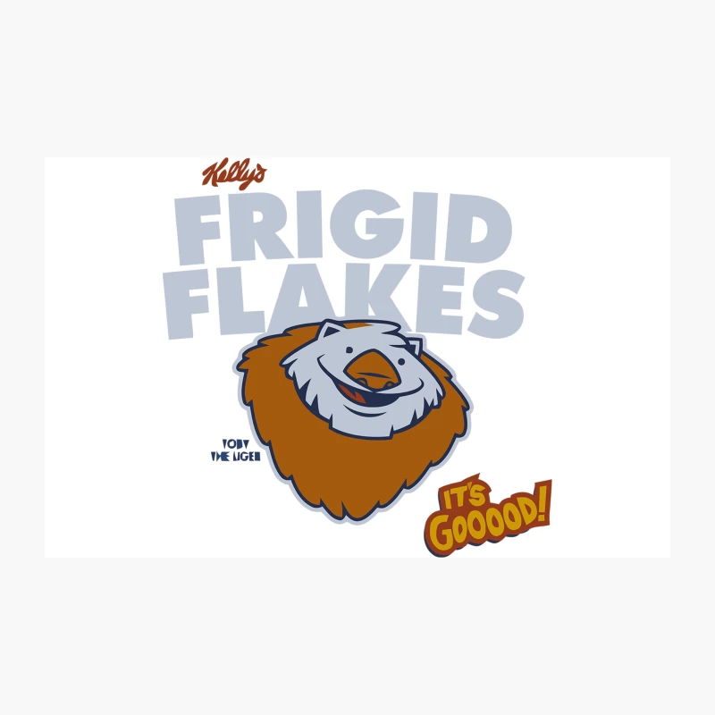 Cartoon Tiger Mascot on Frigid Flakes Cereal Box Design Travel Mug