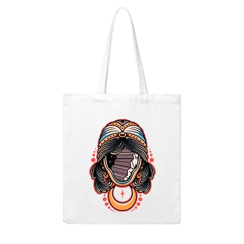 Surreal Mystic Illustration Cotton Tote Bag