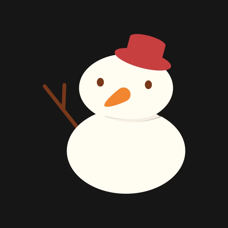 Bonhomme de neige adorable avec chapeau rouge Homme Manches Longues T-Shirt