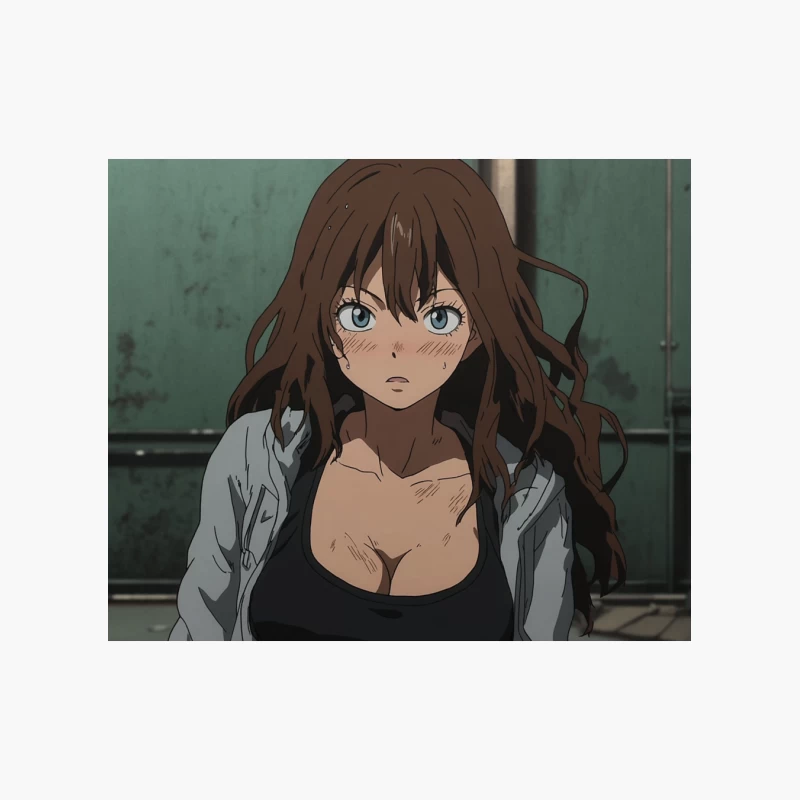 Injured Anime Girl with Serious Look Cotton Tote Bag