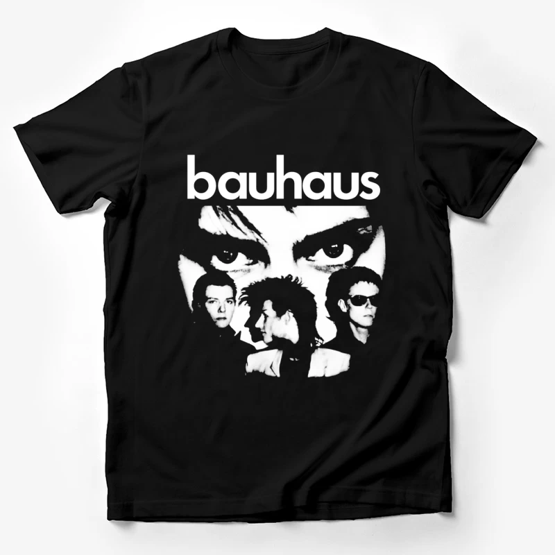 Abstract Bauhaus Portrait Sketch in Black and White Male T-Shirt