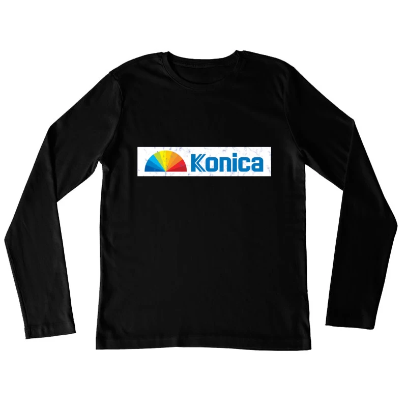 Konica Corporate Logo with Rainbow Semicircle Design Female Long Sleeve T-Shirt