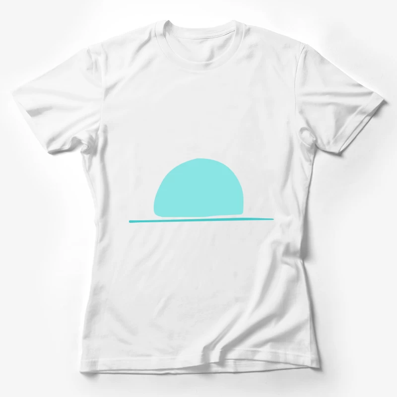 Illustration minimaliste de demi-cercle bleu Femme T-Shirt