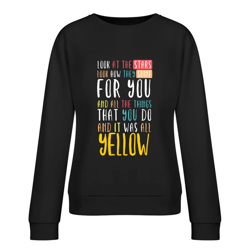 Coldplay Yellow Female Pullover Sweatshirt