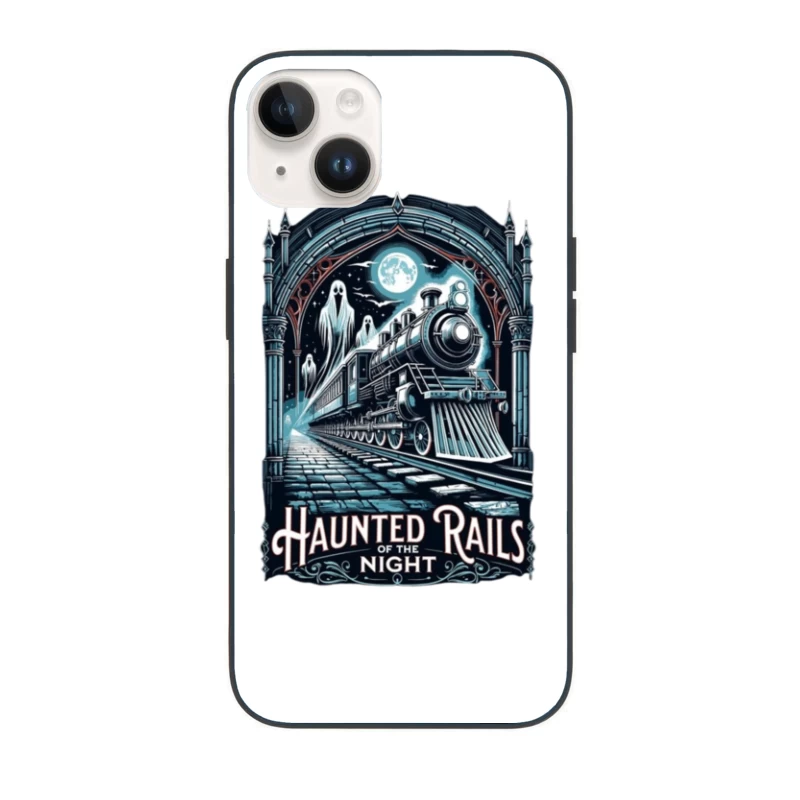 Gothic Haunted Steam Train Under Moonlit Archway iPhone Case