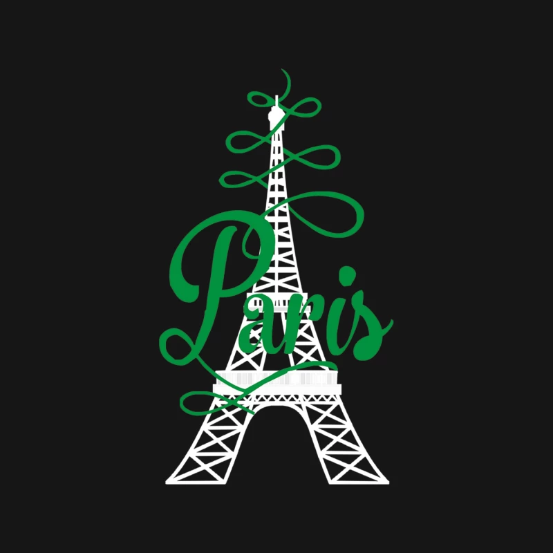 Paris Script Eiffel Tower French France Mouse Pad