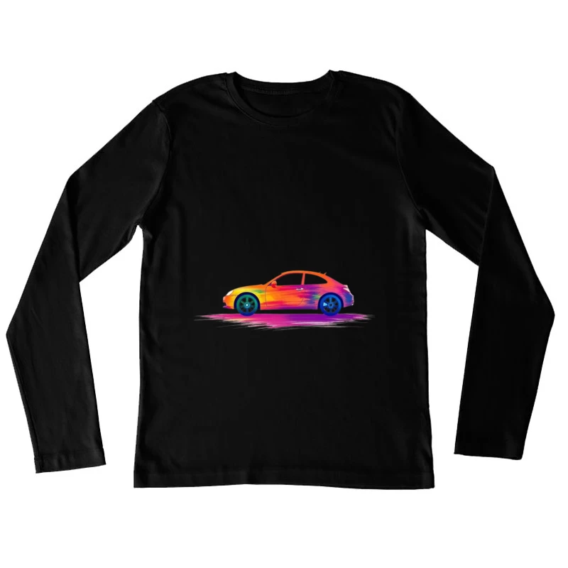 Artistic Side View of a Colorful Car Female Long Sleeve T-Shirt
