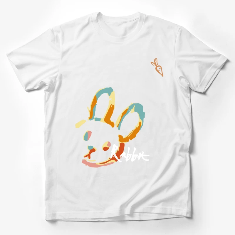 Künstlerisches Hasenmotiv in bunten Farben Herren T-Shirt