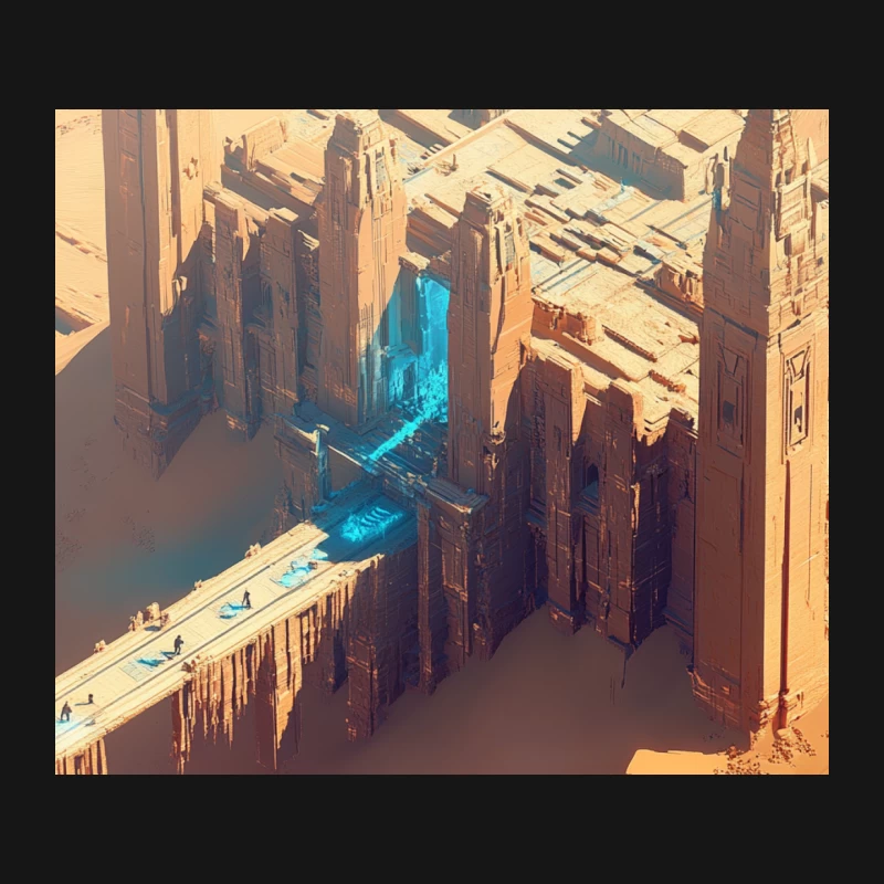 Futuristic Desert Oasis: Sci-Fi City Rises from Sand Dunes Mouse Pad