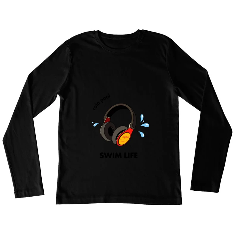 Retro Kopfhörer mit Spritzern Damen Langarm T-Shirt