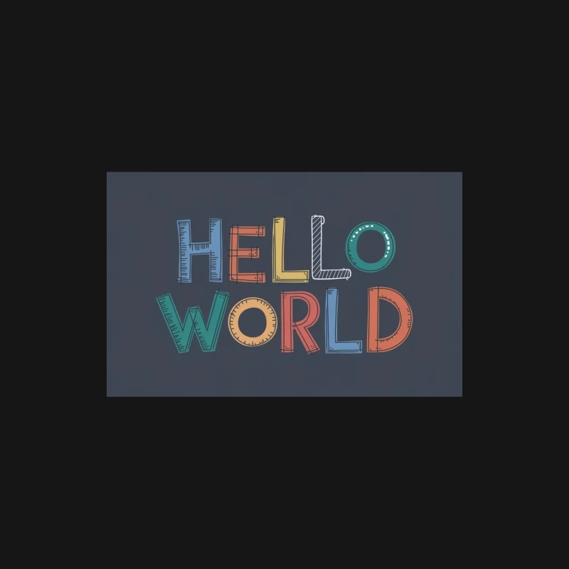 Colorful Hello World Typography Design Female Long Sleeve T-Shirt