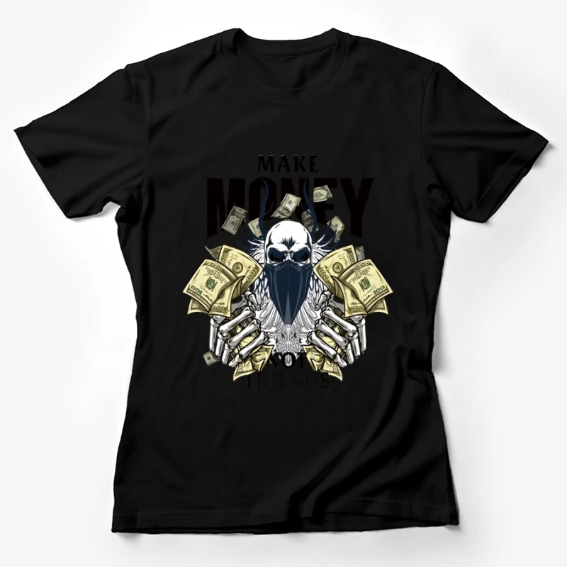 Skelett, Geld, Flügel, Schädel, Maske Damen T-Shirt