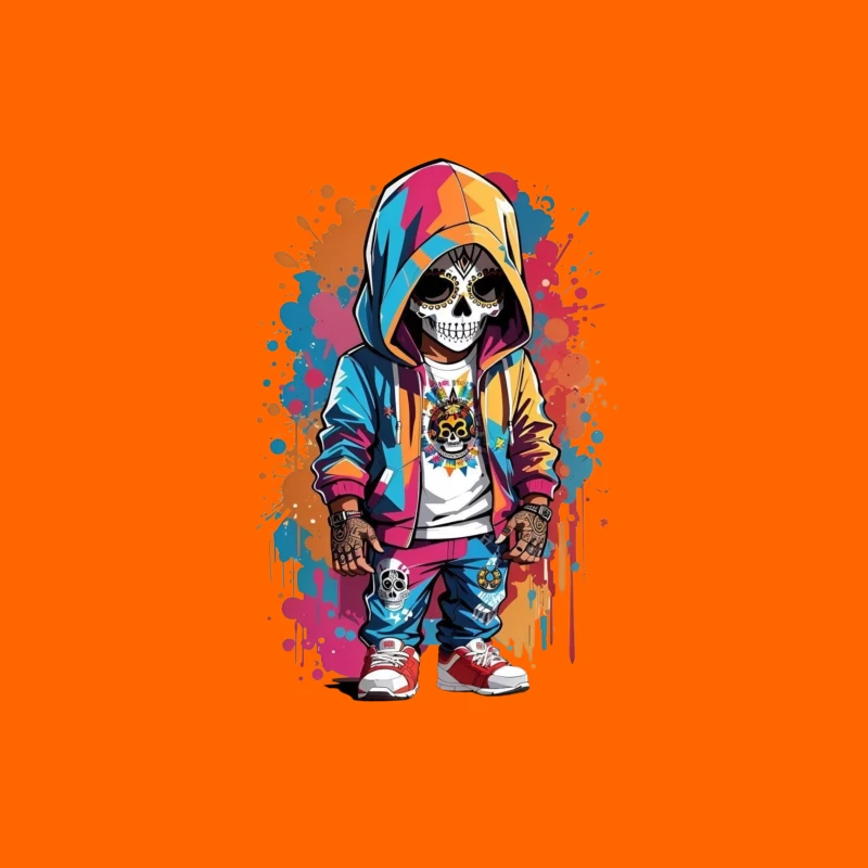 Colorful Skeleton Character in Streetwear iPhone Case