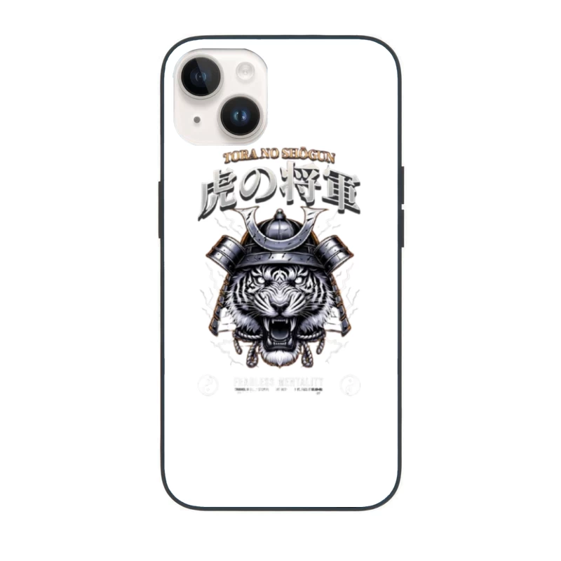 Japanese Samurai Tiger with Traditional Helmet Art iPhone Case