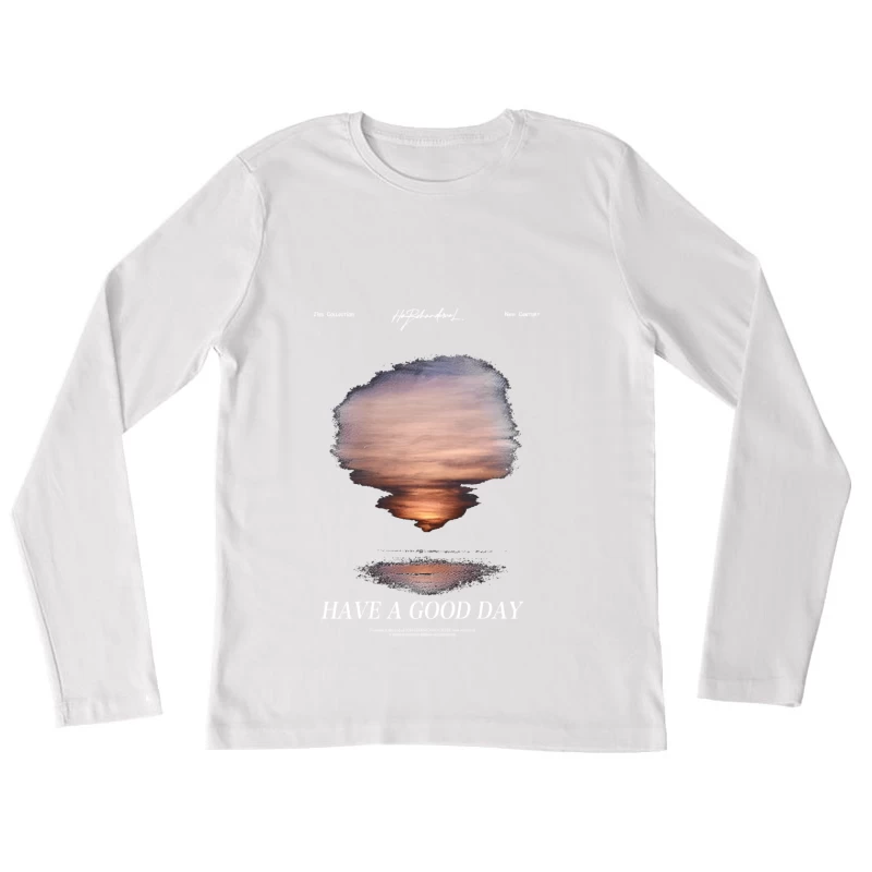 Sonnenuntergang am Meer: Kunstvolle Natur Damen Langarm T-Shirt