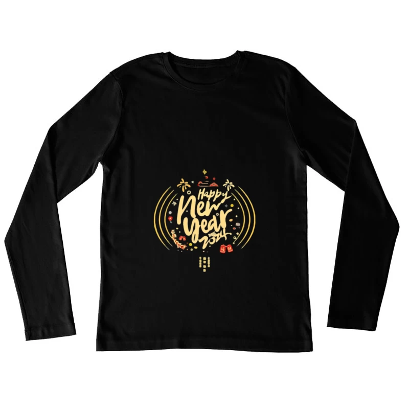Design de bonne année Femme Manches Longues T-Shirt