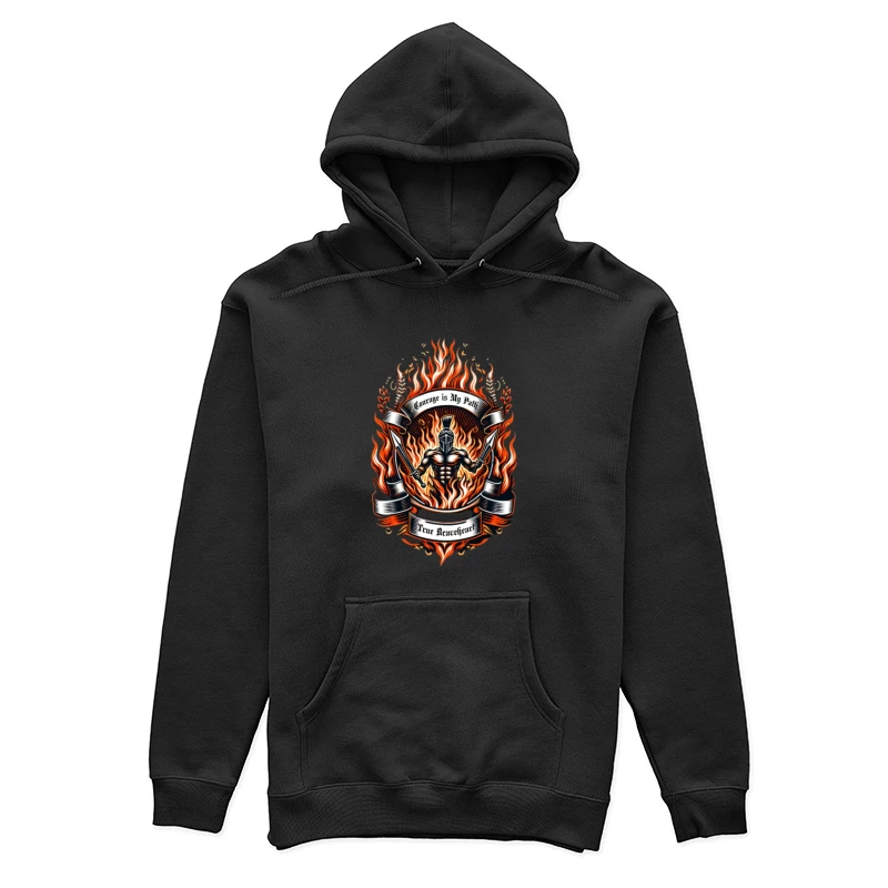Guerrier Courageux dans un Motif de Flammes Femme Sweat à capuche