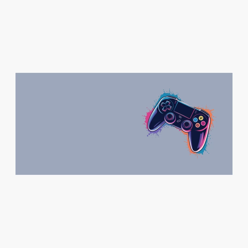 Neon PlayStation Controller Gaming Art Illustration Coffee Mug