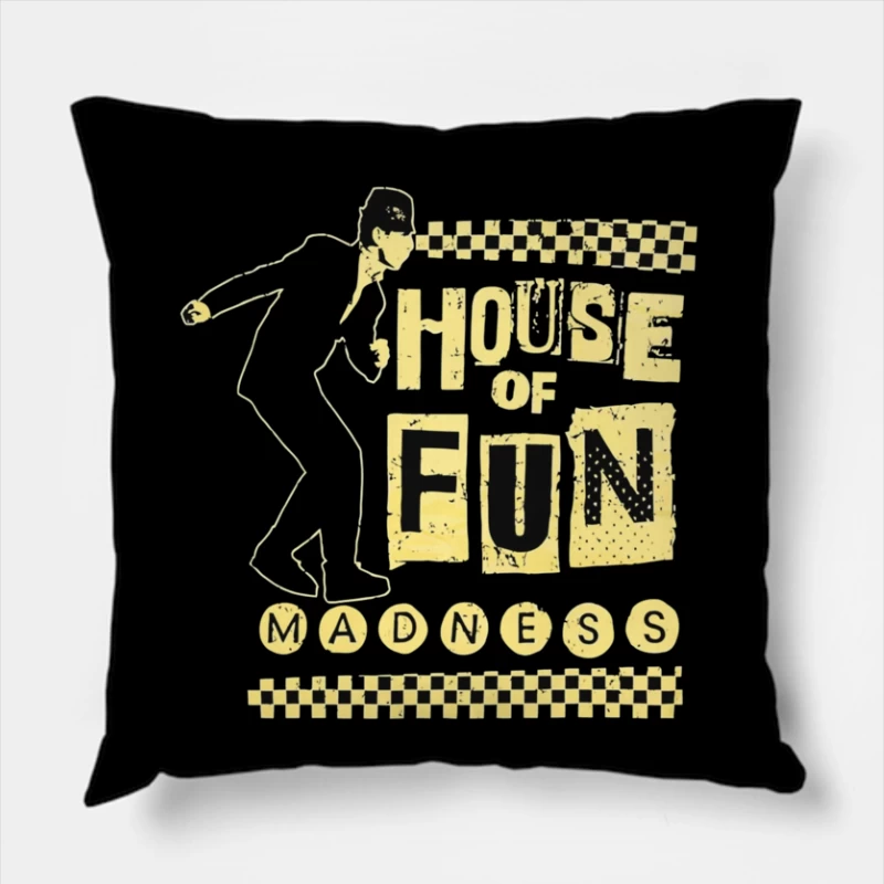 Madness - House of Fun Vintage Band Logo Design Throw Pillow