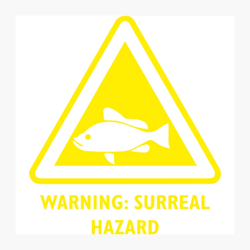 Surreal Fish Hazard Warning Sign Pin