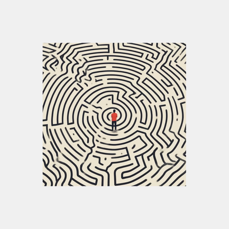 Navigating Life's Labyrinth: A Human Challenge Male Tank Top