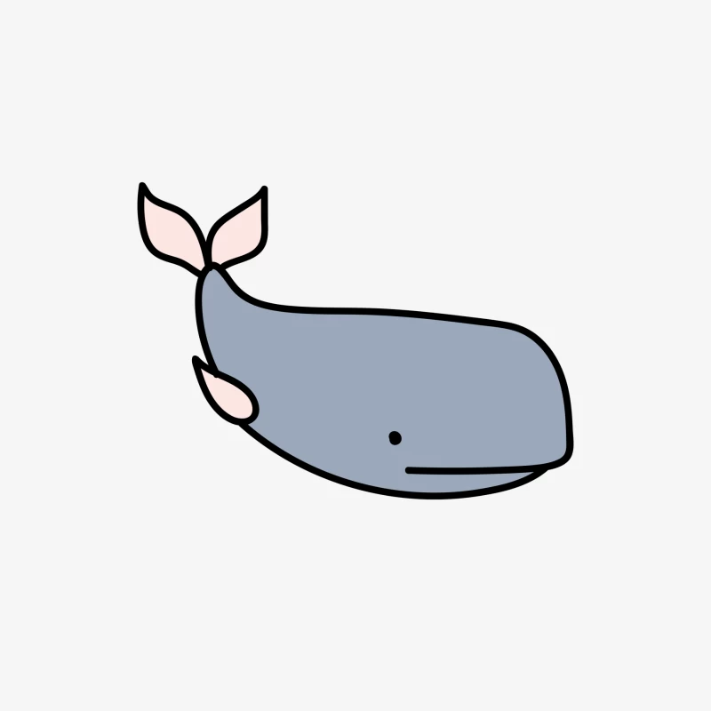Dessin de baleine minimaliste Homme Manches Longues T-Shirt