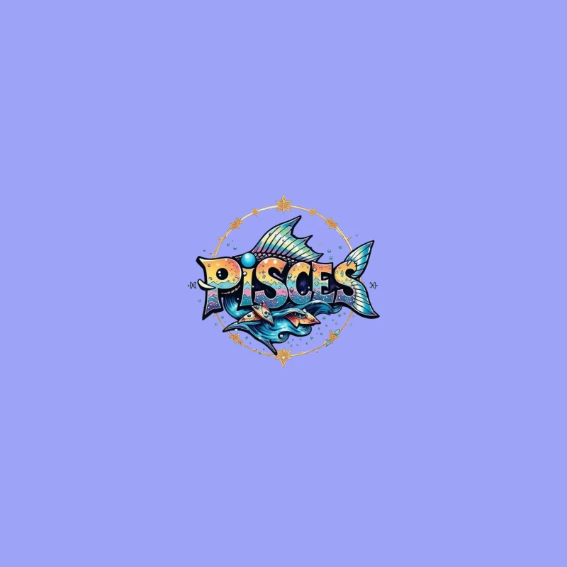 Colorful Pisces Zodiac Illustration iPhone Case