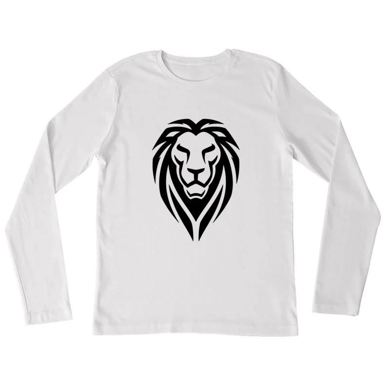 Lion Head Tattoo Tribal Female Long Sleeve T-Shirt