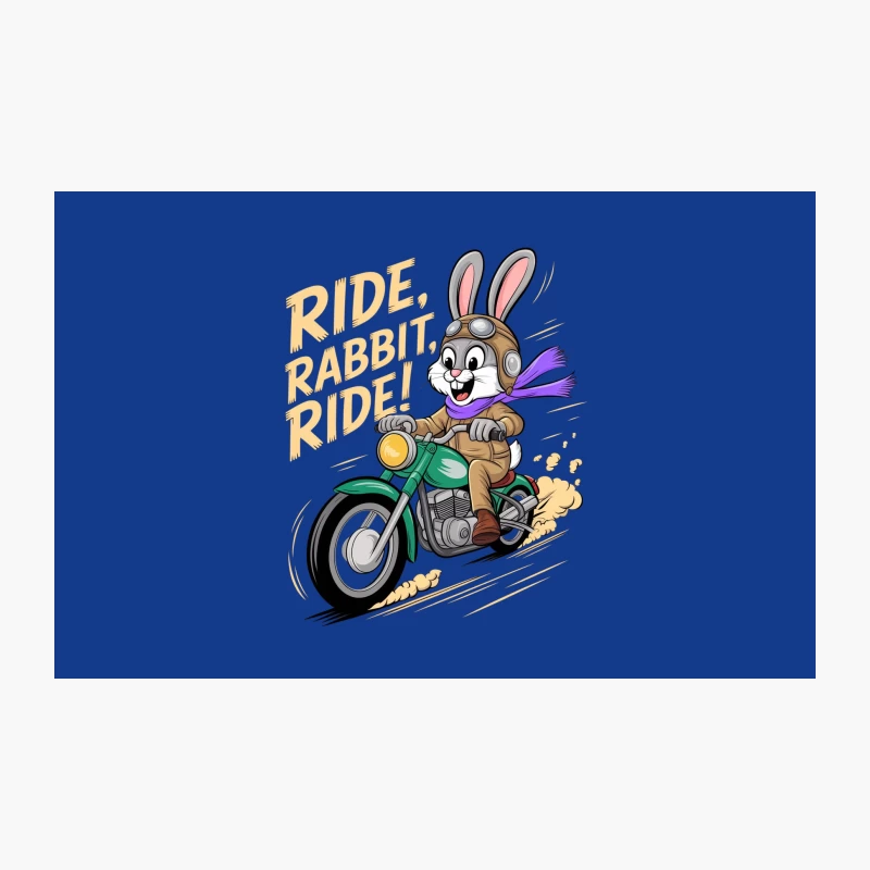 Retro Cartoon Rabbit Riding Motorcycle with Vintage Helmet Travel Mug