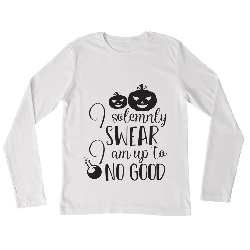 Design Halloween Esprit Malicieux Femme Manches Longues T-Shirt