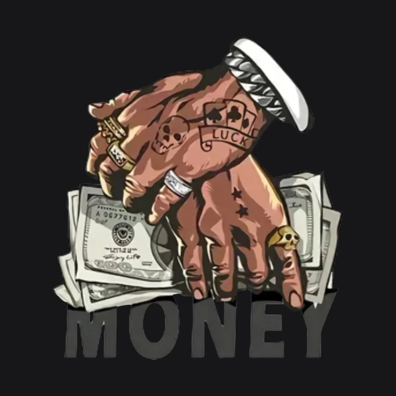 Tattooierte Hände mit Geld Herren Pullover Hoodie