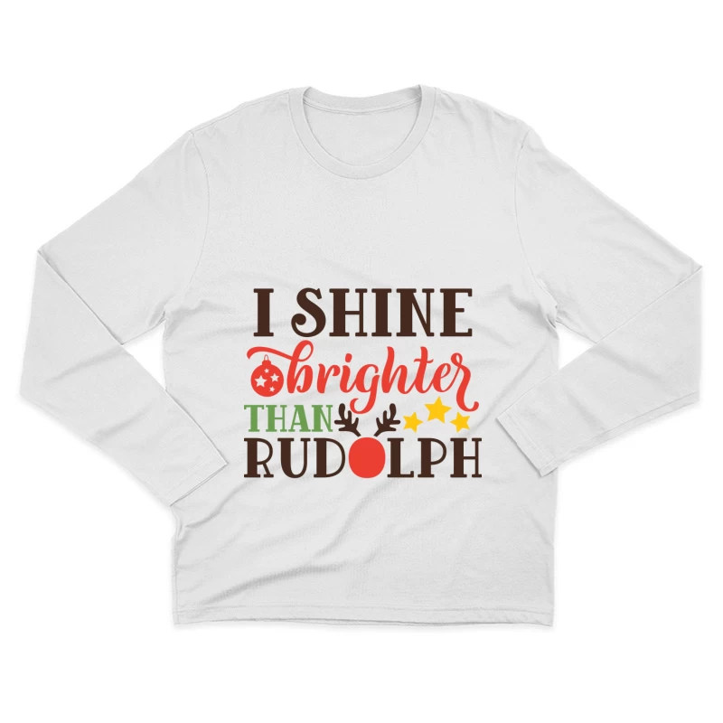 T-shirt Noël Brillant Homme Manches Longues T-Shirt