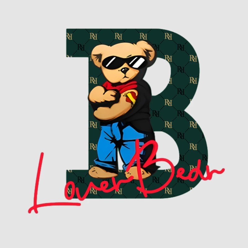 Lässiger Bären-Style mit Buchstabe B Damen Pullover Hoodie