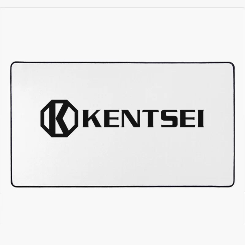 Kensei Black and White Geometric Brand Logo Desk Mat