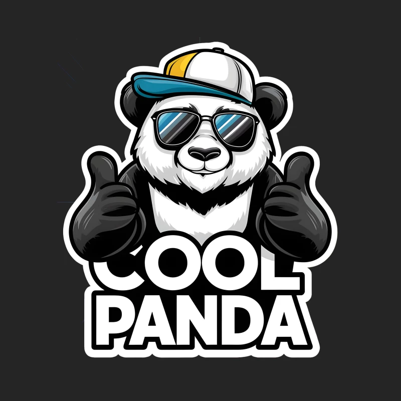 Cool Panda Wearing Sunglasses and Cap Giving Thumbs Up Female Pullover Sweatshirt