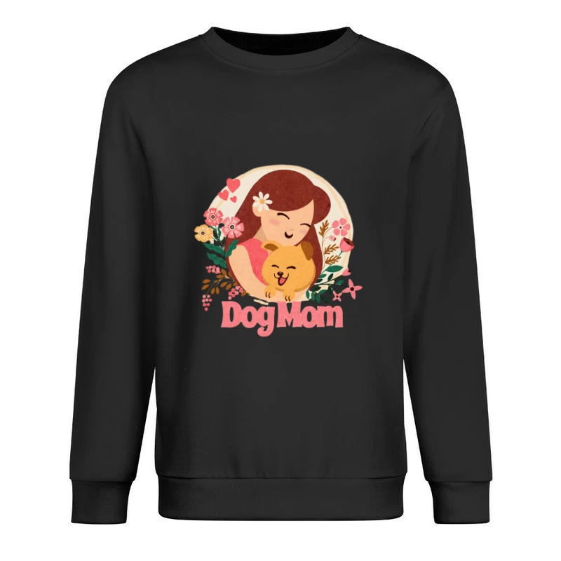 Illustration d'une maman chien avec des fleurs Homme Sweat-shirt à enfiler