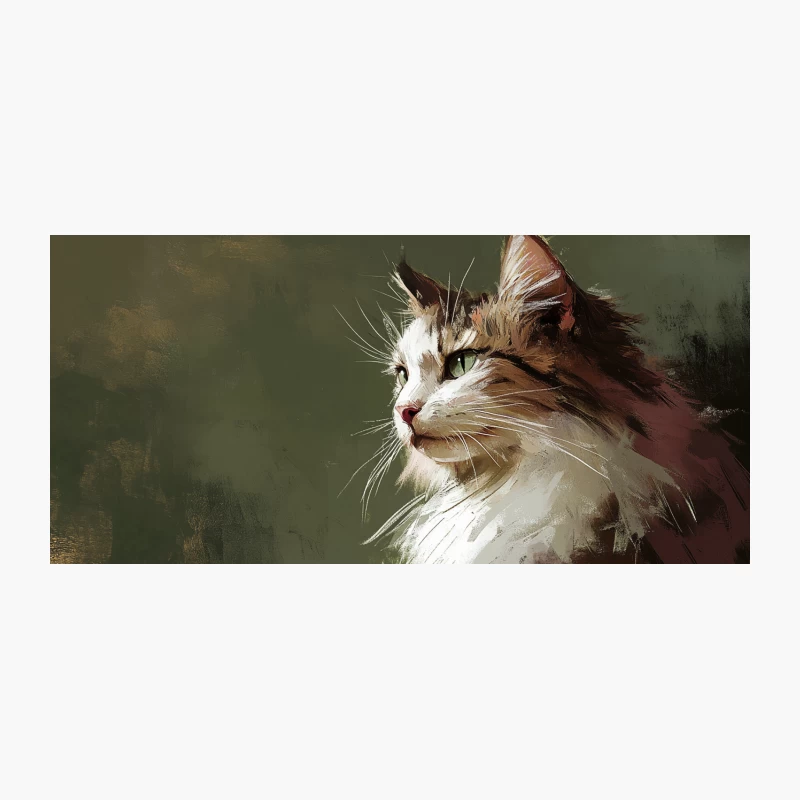 Majestic Feline Portrait: A Close-up of a Furry Cat Coffee Mug