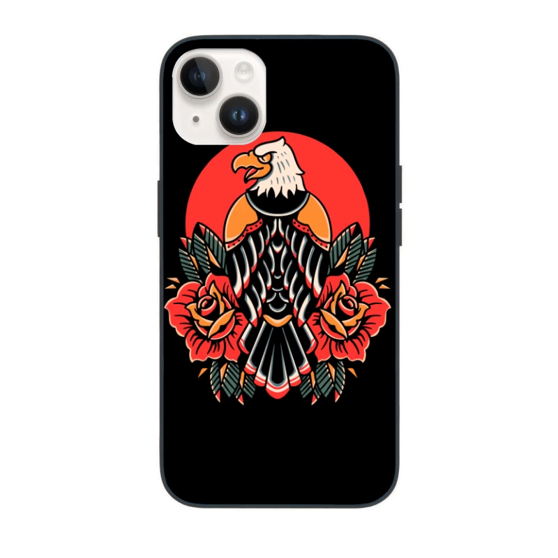 Eagle and Roses Tattoo Art iPhone Case