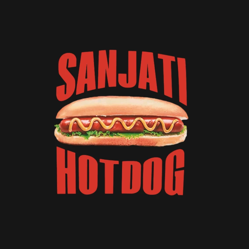 Sanjati Hotdog-Logo mit Wurst und Senf Herren T-Shirt