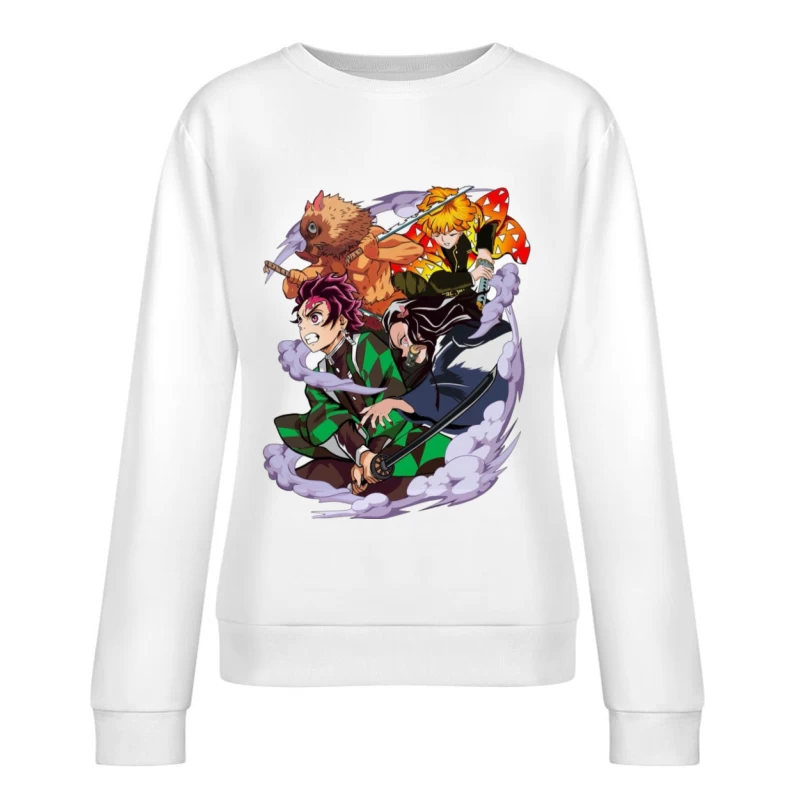 Kämpfende Charaktere mit Schwertern Damen Pullover Sweatshirt