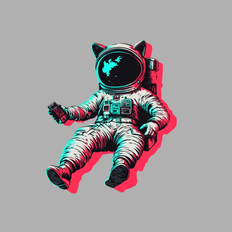 Retro Cosmic Cat Astronaut Taking a Selfie Male Tank Top