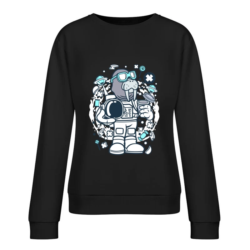 Astronaute morse dans l'espace Femme Sweat-shirt à enfiler