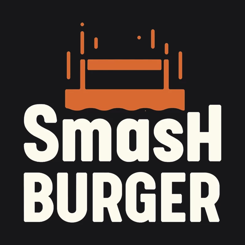 Smash Burger Minimalist Restaurant Logo Design Male Pullover Hoodie